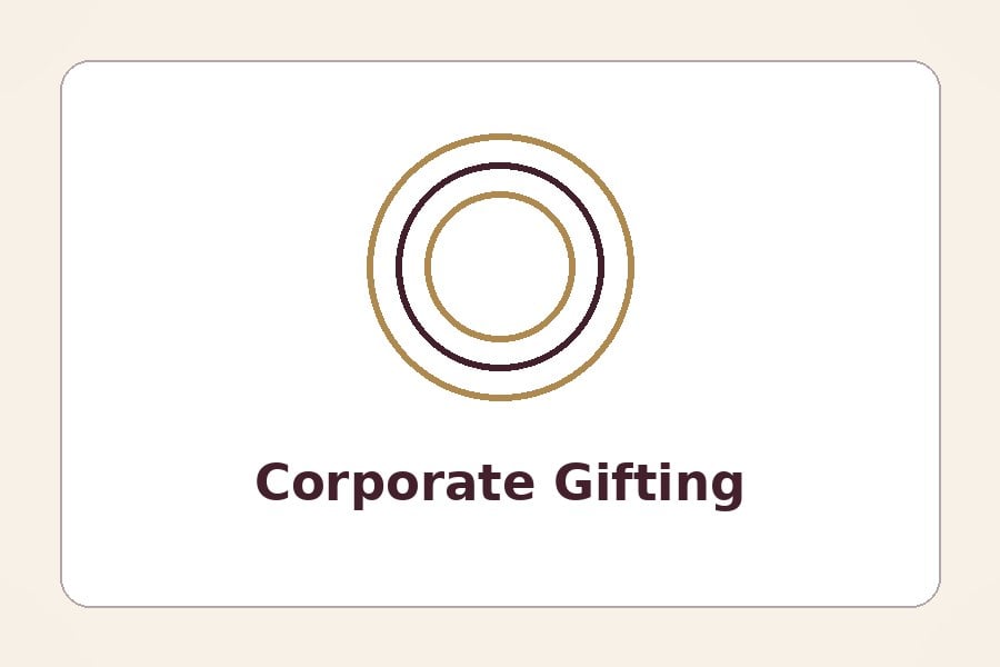 Foil-stamped corporate wine gift box with a company logo on an office desk